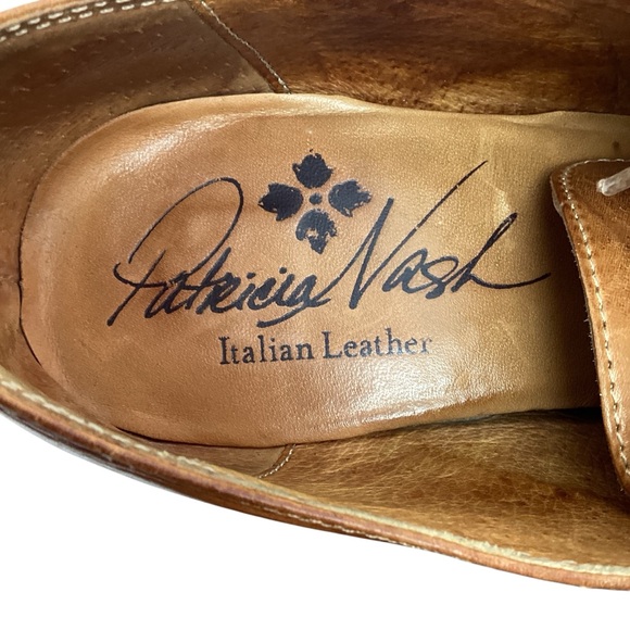 Patricia Nash Anna Block Heel Oxford Italian Leather Shoes Carmel Brown - Picture 14 of 16